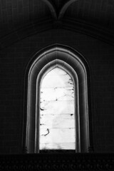 black and white church window backlight