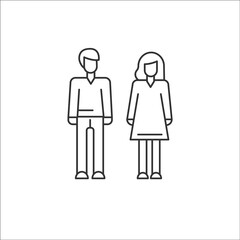 Man and woman line icon