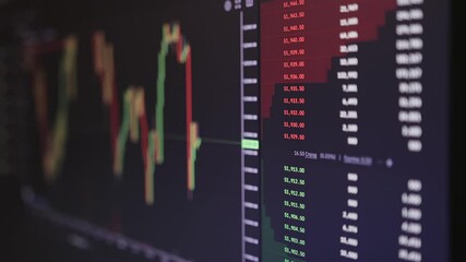changes in supply and demand. cryptocurrency growth graph on the monitor. tracking bitcoin growth on the chart. rise in the price of cryptocurrency.