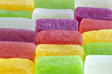 Macro colorful gummy jelly berries candy