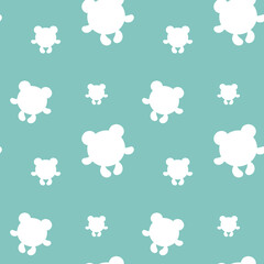 Seamless pattern with white bears on blue background. Funny endless decorative abstract animal backdrop vector illustration	