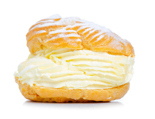 cake with butter cream dessert on white background isolation