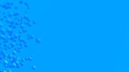 Abstract monochrome background. Space for the text. Cubes in space. Random size. 3d image.