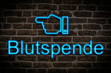 Leuchtreklame Blutspende