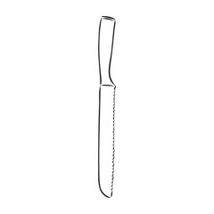 knife kitchen sketch. vector illustration. knife, vector sketch