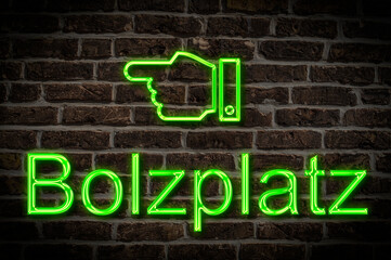Fototapeta premium Leuchtreklame Bolzplatz