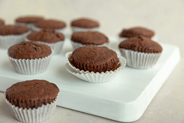 chocolate cupcakes on a plate