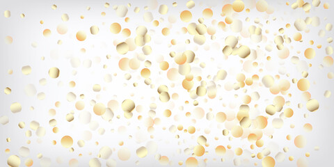 Gold, Silver VIP Flying Bokeh Confetti. Elegant