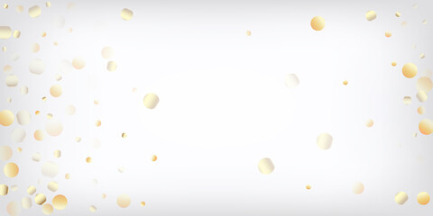 Gold, Silver Rich Falling Bokeh Confetti. Elegant