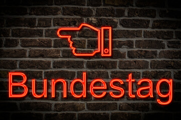 Fototapeta premium Leuchtreklame Bundestag