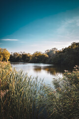sunset over the lake