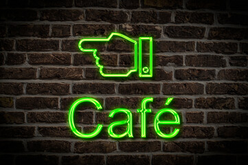 Obraz premium Leuchtreklame Café