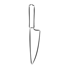 knife kitchen sketch. vector illustration. knife, vector sketch