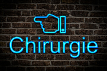 Fototapeta premium Leuchtreklame Chirurgie