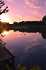 sunset on the lake