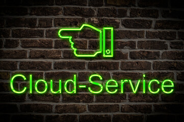 Obraz premium Leuchtreklame Cloud-Service