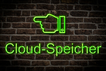Leuchtreklame Cloud-Speicher