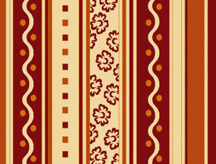 Carpet and bathmat Boho Style Tribal design pattern with distressed texture and effect
