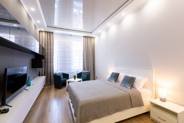 interior photography, living room in a modern style, a real apartment