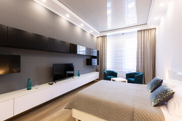 interior photography, living room in a modern style, a real apartment