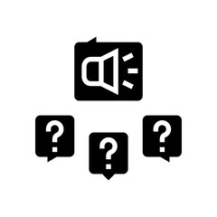 responses to media inquiries glyph icon vector. responses to media inquiries sign. isolated contour symbol black illustration