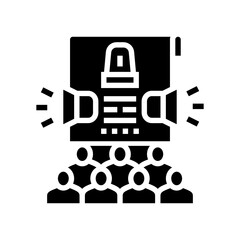 crisis management glyph icon vector. crisis management sign. isolated contour symbol black illustration