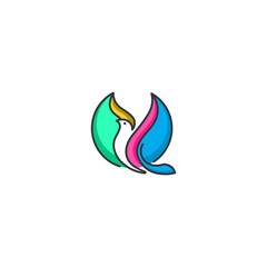 Bird Abstract Logo design vector design colorful