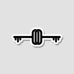 Old door key sticker icon