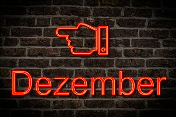 Fototapeta premium Leuchtreklame Dezember