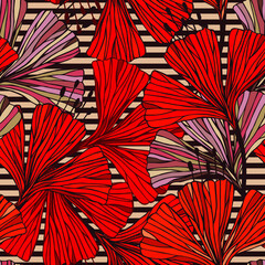  Decorative flowers seamless pattern. Vector stock illustration eps10.