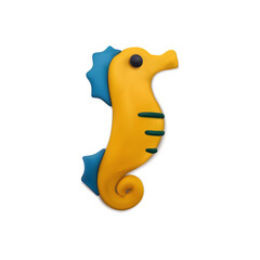 Sea Horse Plasticine Composition