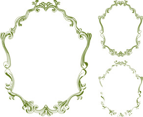 Illustration of antique vector frames, shadows and outlines.