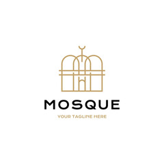 mosque logo vector icon illustration