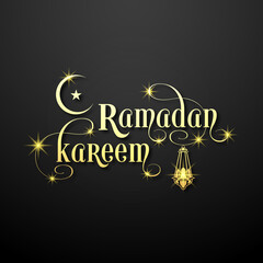 Ramadan Kareem greeting card for the Muslim community festival celebration.	
