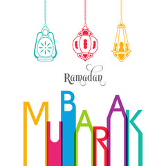 Fototapeta na wymiar Ramadan greeting card for the Muslim community festival celebration. 