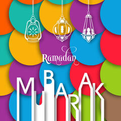 Fototapeta na wymiar Ramadan greeting card for the Muslim community festival celebration. 