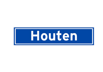 Fototapeta premium Houten isolated Dutch place name sign. City sign from the Netherlands.