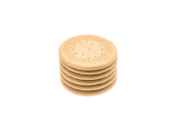 cookie isolated on white background. round biscuit cut out. sweet food concept