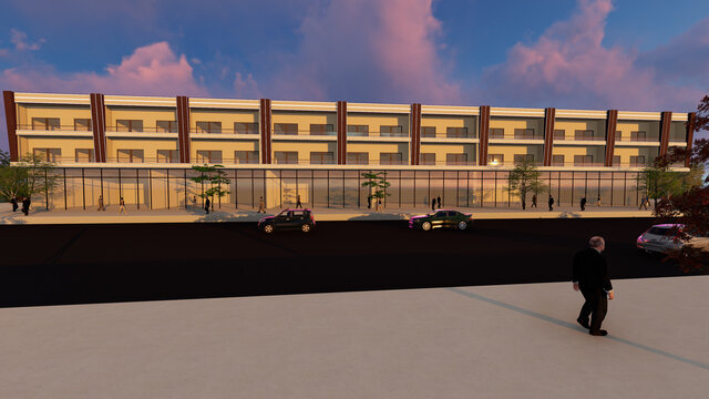 3D RENDERING CENTER DESIGN FACADE MT4