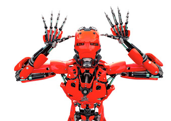 Fototapeta premium master cyber robot is mocking up