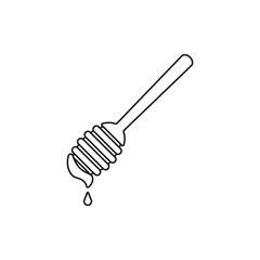 Honey dipper icon. Vector. Line style.