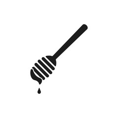 Honey dipper icon. Vector. Flat design.