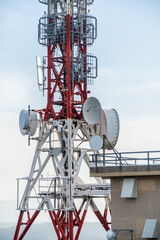 communication tower with antennas