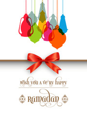 Ramadan greeting card for the Muslim community festival celebration.	
