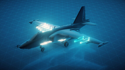 3d rendered illustration of Su 25 airplane. High quality 3d illustration