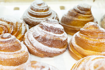 A Bakery, fresh pastries, white bread