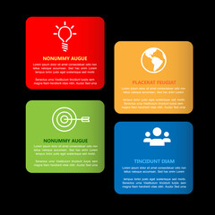 Vector Business Infographics five steps table with place for your text