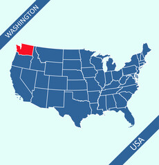Washington location on USA map