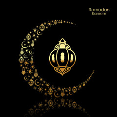Ramadan greeting card for the Muslim community festival celebration.	

