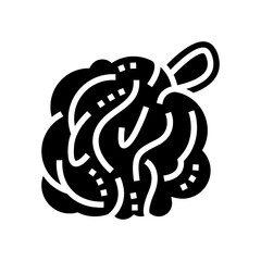 washcloth bath accessory glyph icon vector. washcloth bath accessory sign. isolated contour symbol black illustration